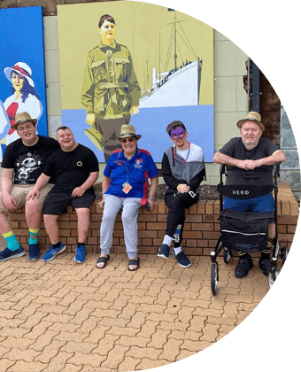 Group Of People Outside A Commercial Area — Disability Services in Weston, NSW