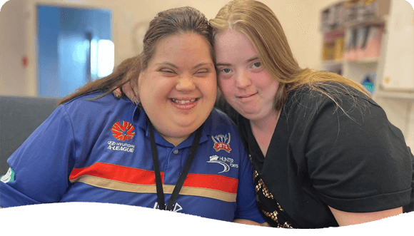 Ladies Posing On Camera — Disability Services in Maitland, NSW