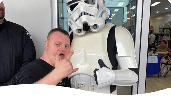 Guy With Stormtrooper — Disability Services in Cessnock, NSW