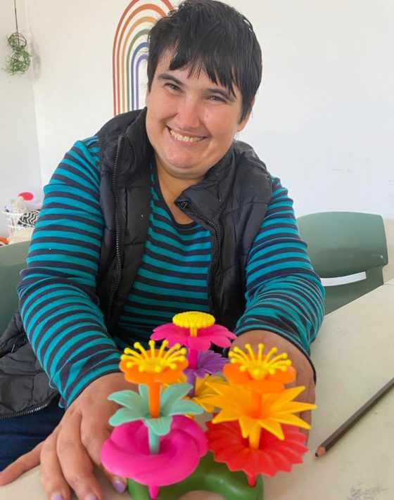Woman Holding Flowers
